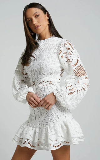 Verolyn - Stand Collar Mini Dress