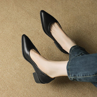 Pointed Toe Slip-On Heels in Black — VerolynBoutique