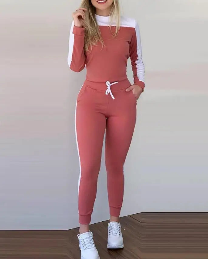 Sporty Jogger Set in Coral — VerolynBoutique