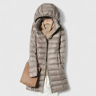 Ultralight Long Down Jacket in Khaki — VerolynBoutique