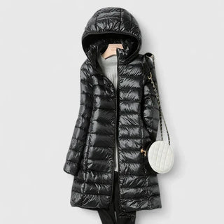 Ultralight Long Down Jacket in Black — VerolynBoutique