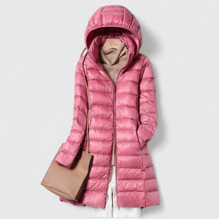 Ultralight Long Down Jacket in Pink — VerolynBoutique