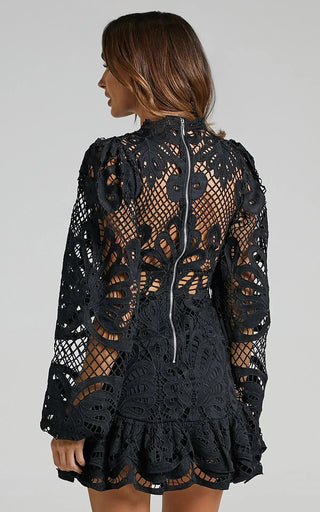 Verolyn - Stand Collar Mini Dress