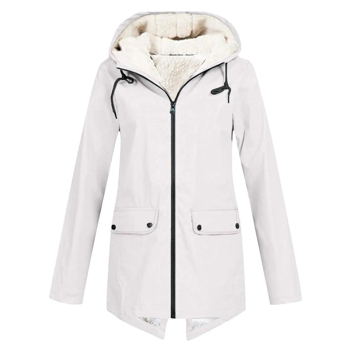 Hooded Waterproof Rain Jacket in White — VerolynBoutique