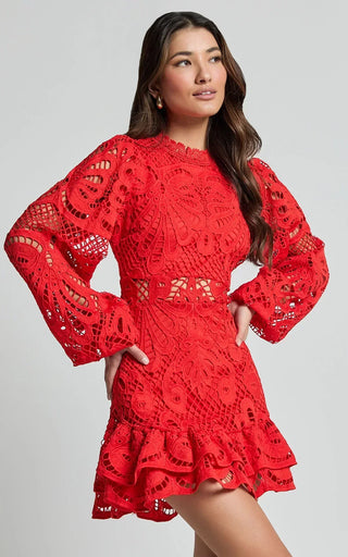 Verolyn - Stand Collar Mini Dress