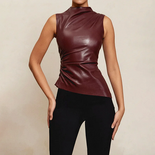 Verolyn - Faux Leather Top