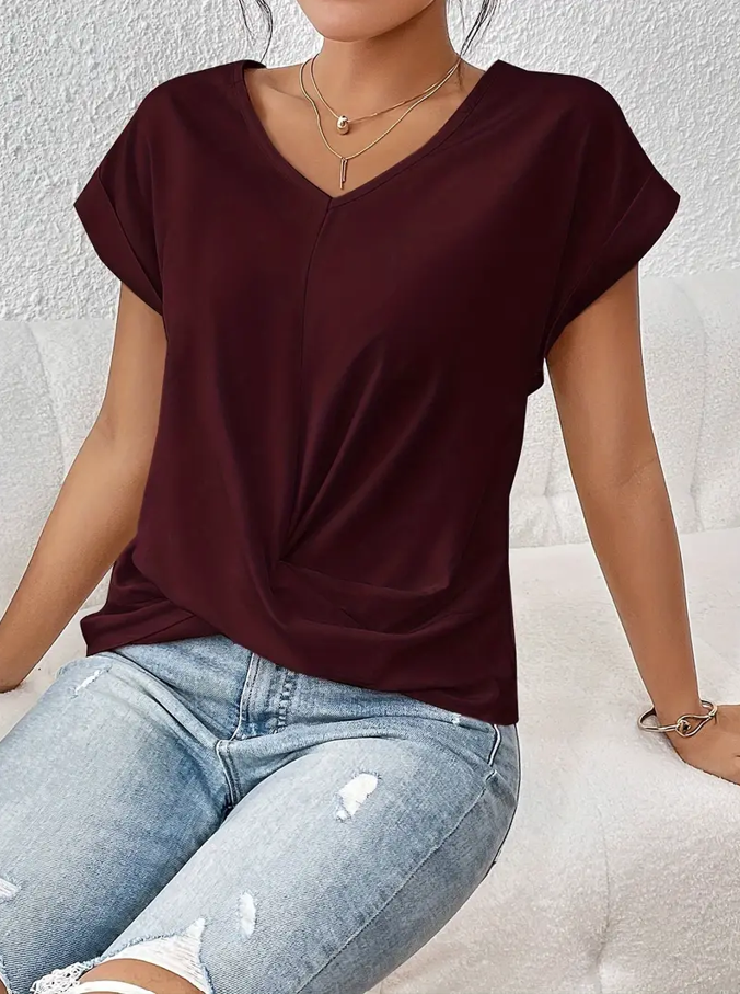 Verolyn - Classic V-Neck Top