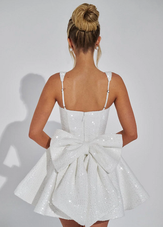 Verolyn - Sparkle Bow Mini Dress