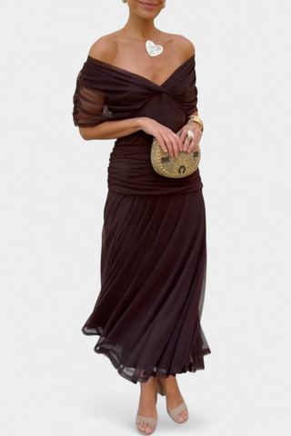 Verolyn - Brown Statement Dress
