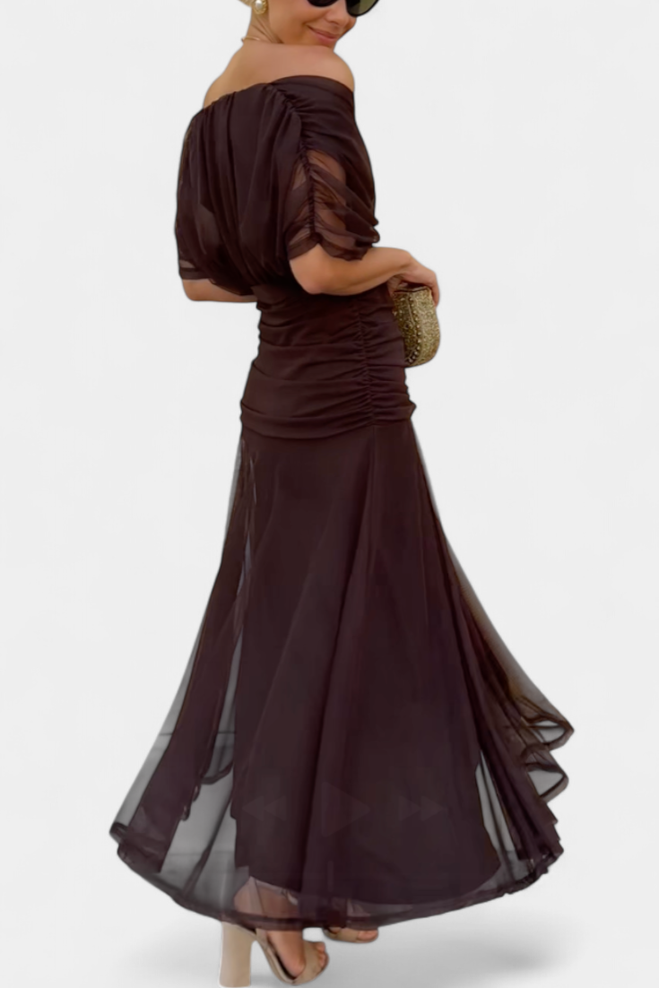 Verolyn - Brown Statement Dress