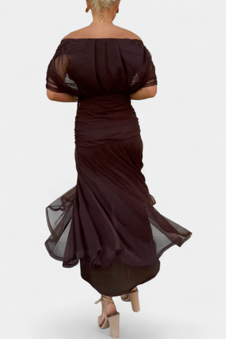 Verolyn - Brown Statement Dress