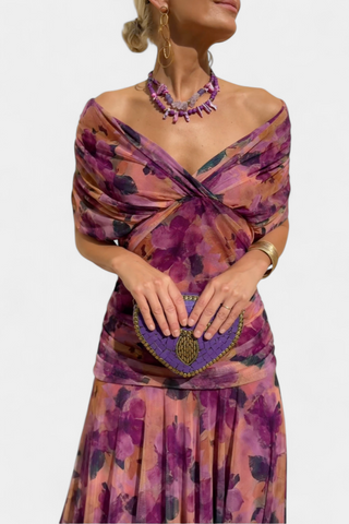 Verolyn - Flowing Floral V-Neck Dress