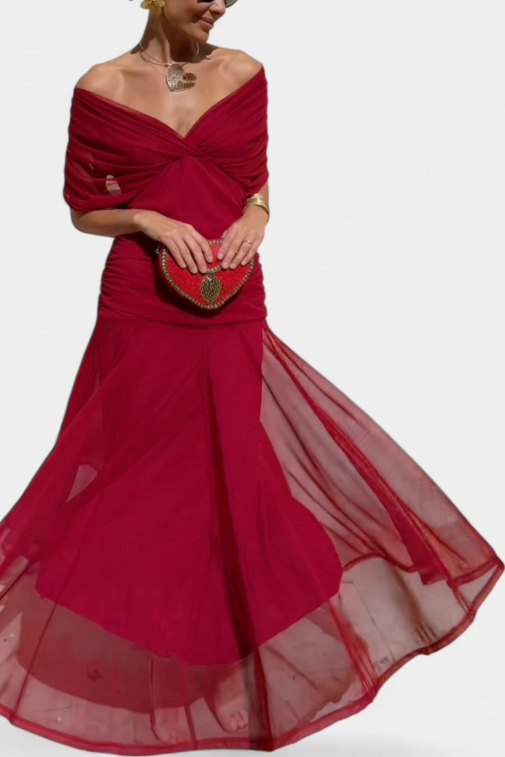 Verolyn - Flowing Floral V-Neck Dress