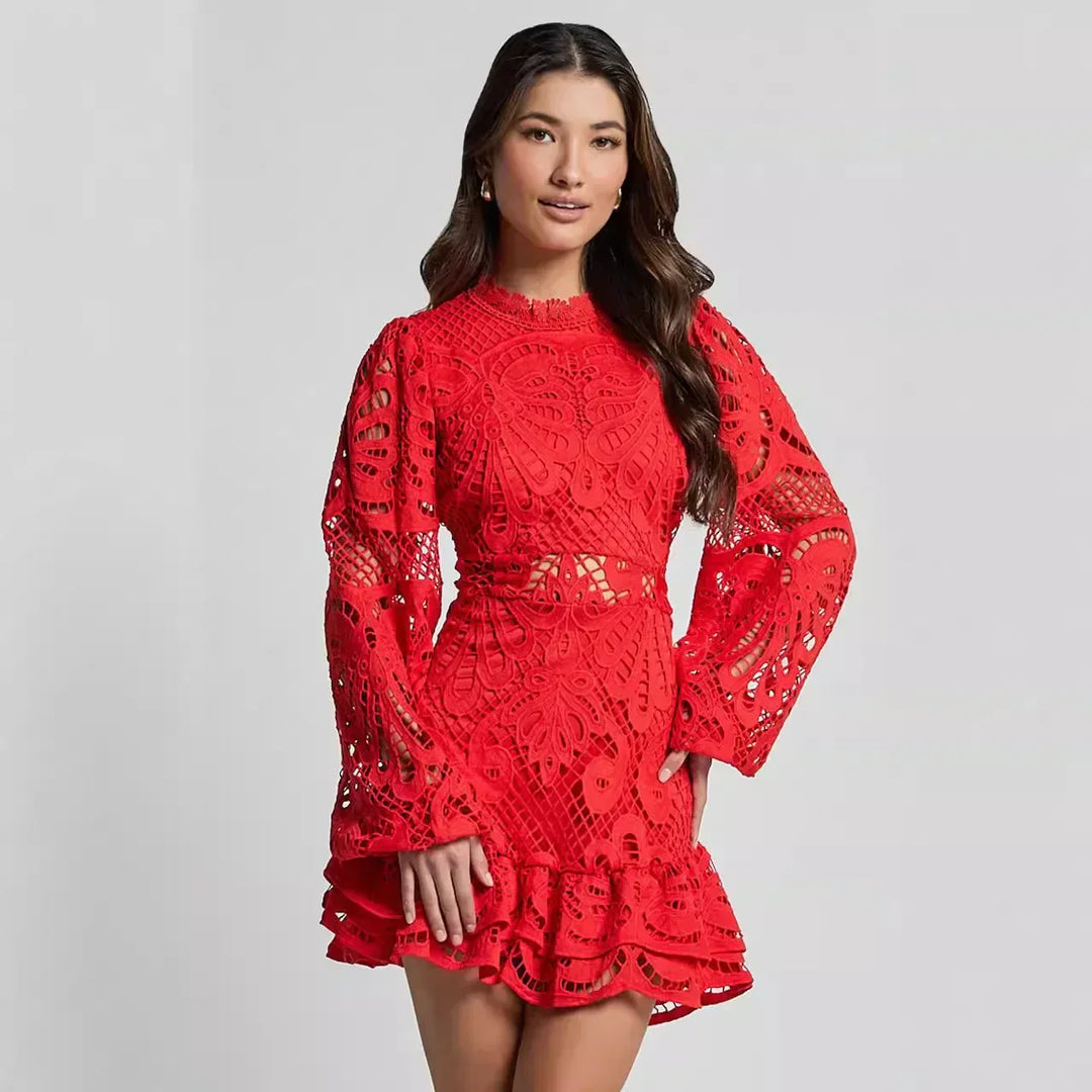 Verolyn - Stand Collar Mini Dress