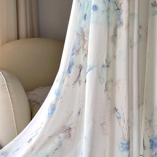 Sheer Sleeve Floral Maxi Dress in Blue Floral — VerolynBoutique