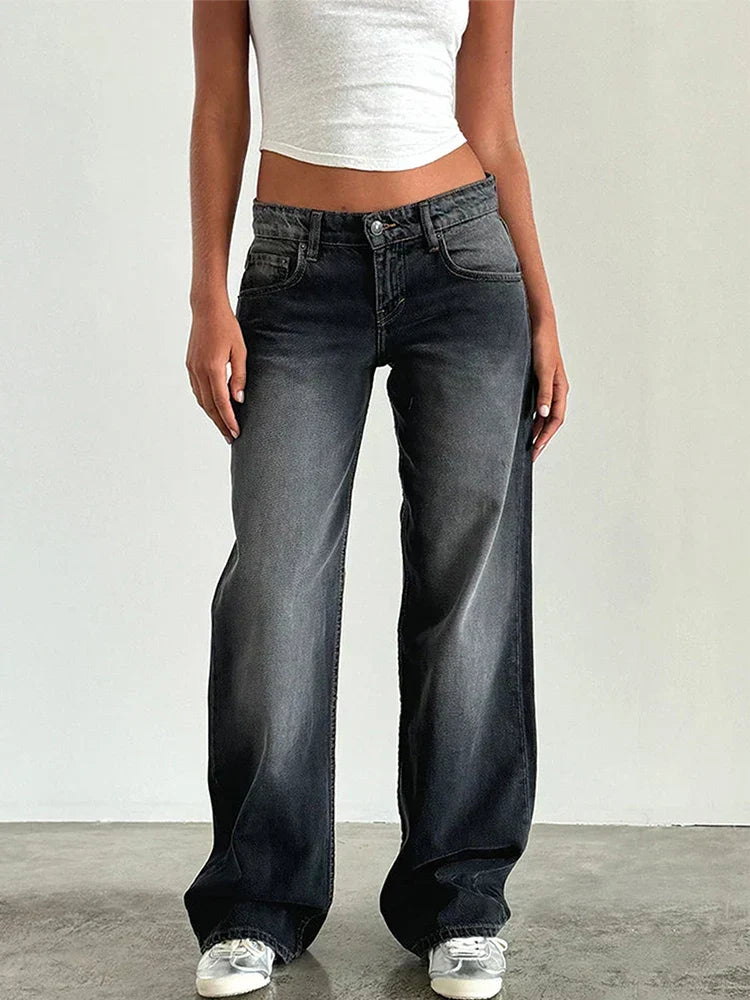 Vintage Wash Baggy Jeans in Grey — VerolynBoutique