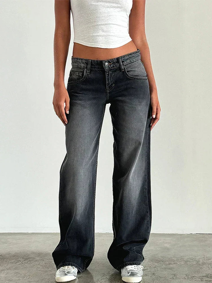 Vintage Wash Baggy Jeans in Grey — VerolynBoutique