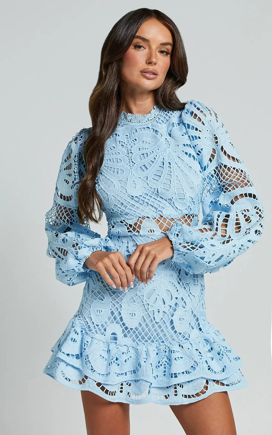 Verolyn - Stand Collar Mini Dress