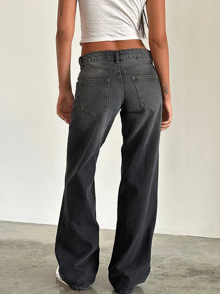Vintage Wash Baggy Jeans in Grey — VerolynBoutique