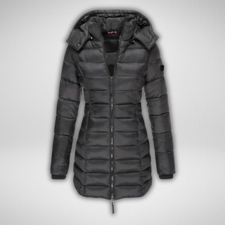 Long Hooded Puffer Coat in Black — VerolynBoutique