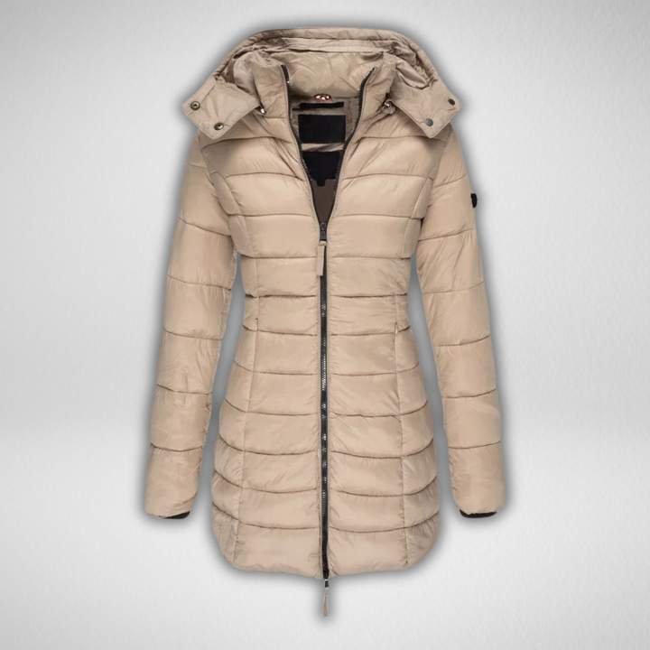 Long Hooded Puffer Coat in Khaki — VerolynBoutique
