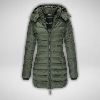 Long Hooded Puffer Coat in Green — VerolynBoutique