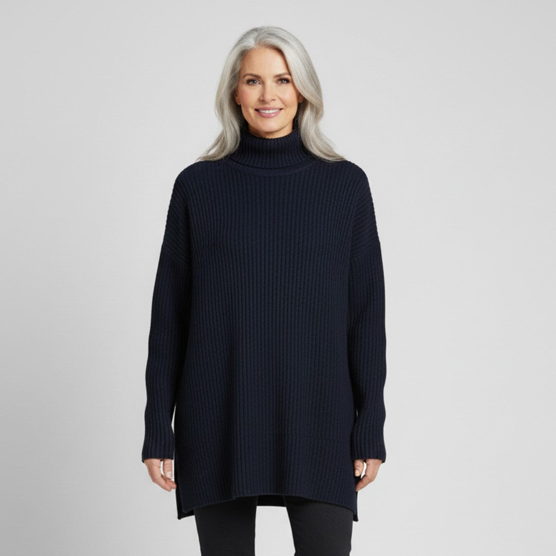 Soft Turtleneck Jumper in Navy — VerolynBoutique