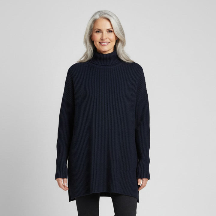Soft Turtleneck Jumper in Navy — VerolynBoutique