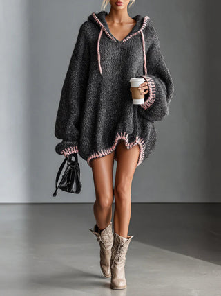 Verolyn - Hooded Knit Mini Dress
