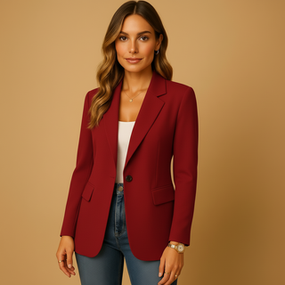 Stretch Tailored Blazer in Red — VerolynBoutique