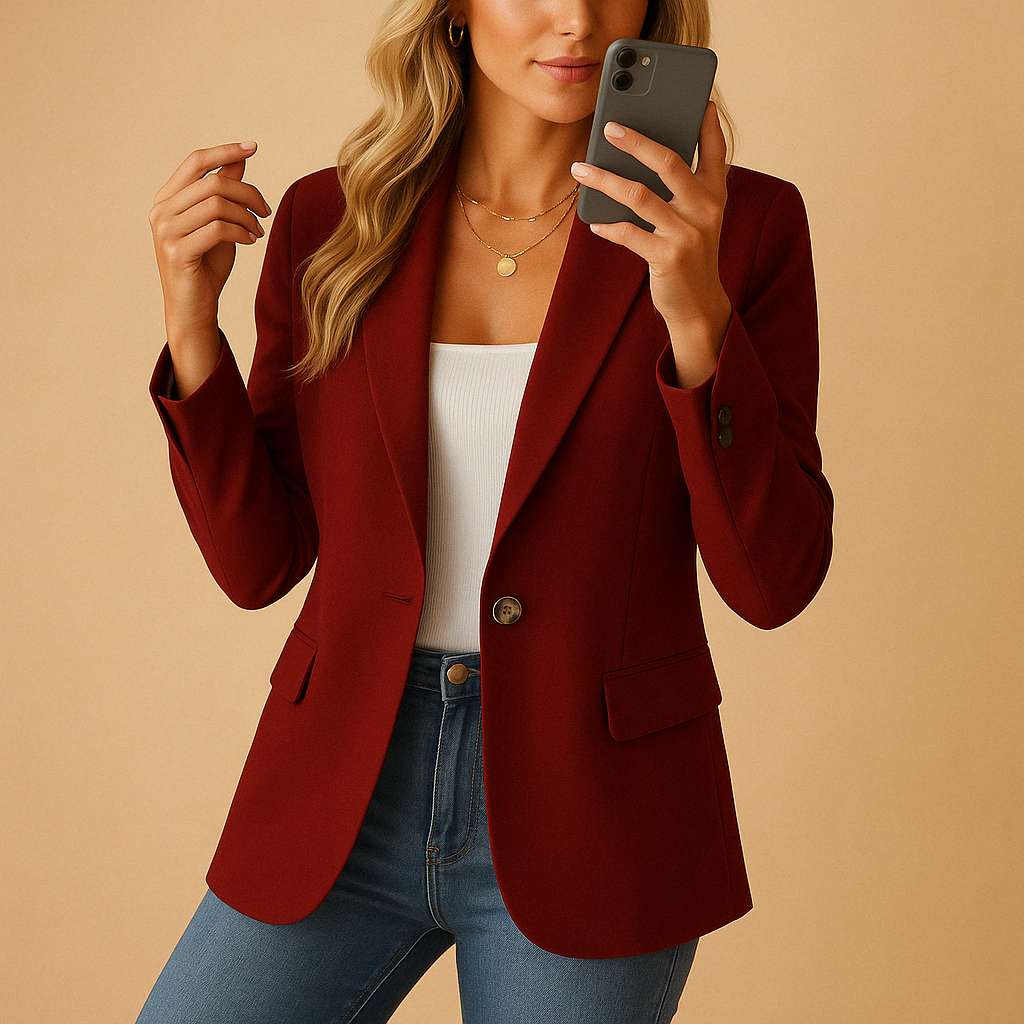 Stretch Tailored Blazer in White — VerolynBoutique