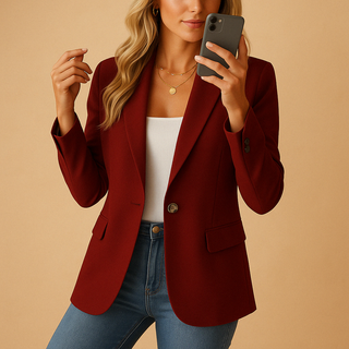 Stretch Tailored Blazer in White — VerolynBoutique