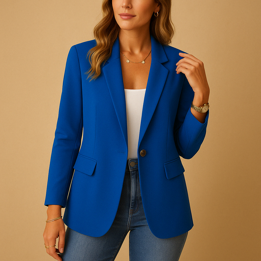 Stretch Tailored Blazer in Blue — VerolynBoutique