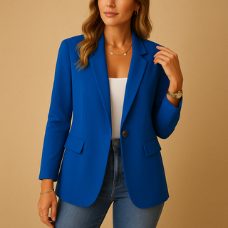 Stretch Tailored Blazer in Blue — VerolynBoutique
