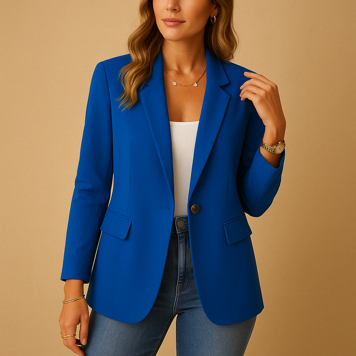 Stretch Tailored Blazer in Blue — VerolynBoutique