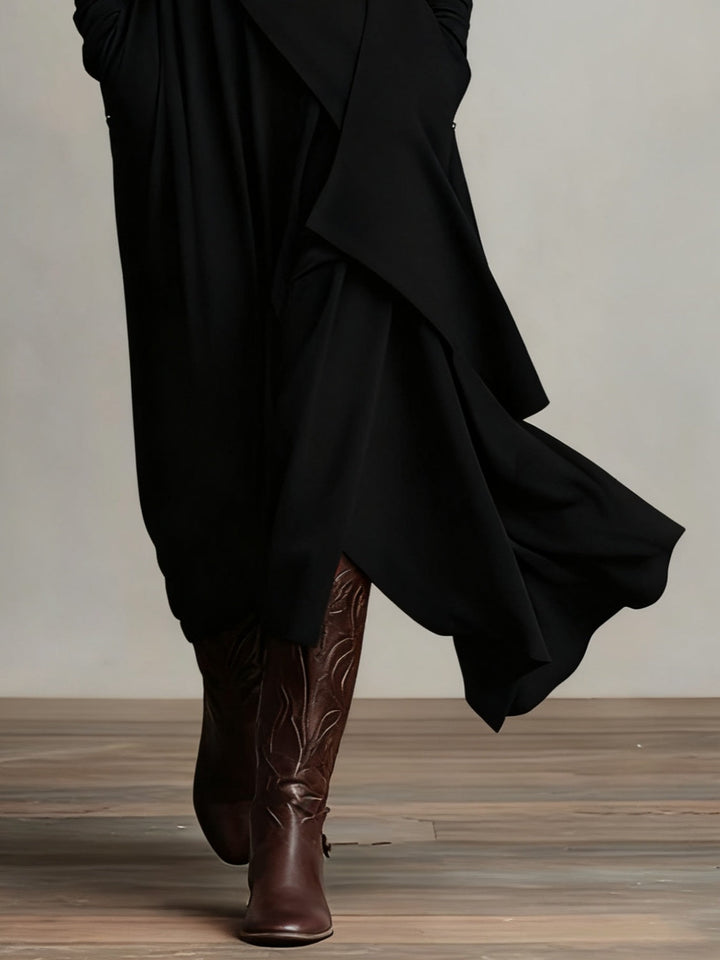 Asymmetric High Neck Maxi Dress in Purple — VerolynBoutique