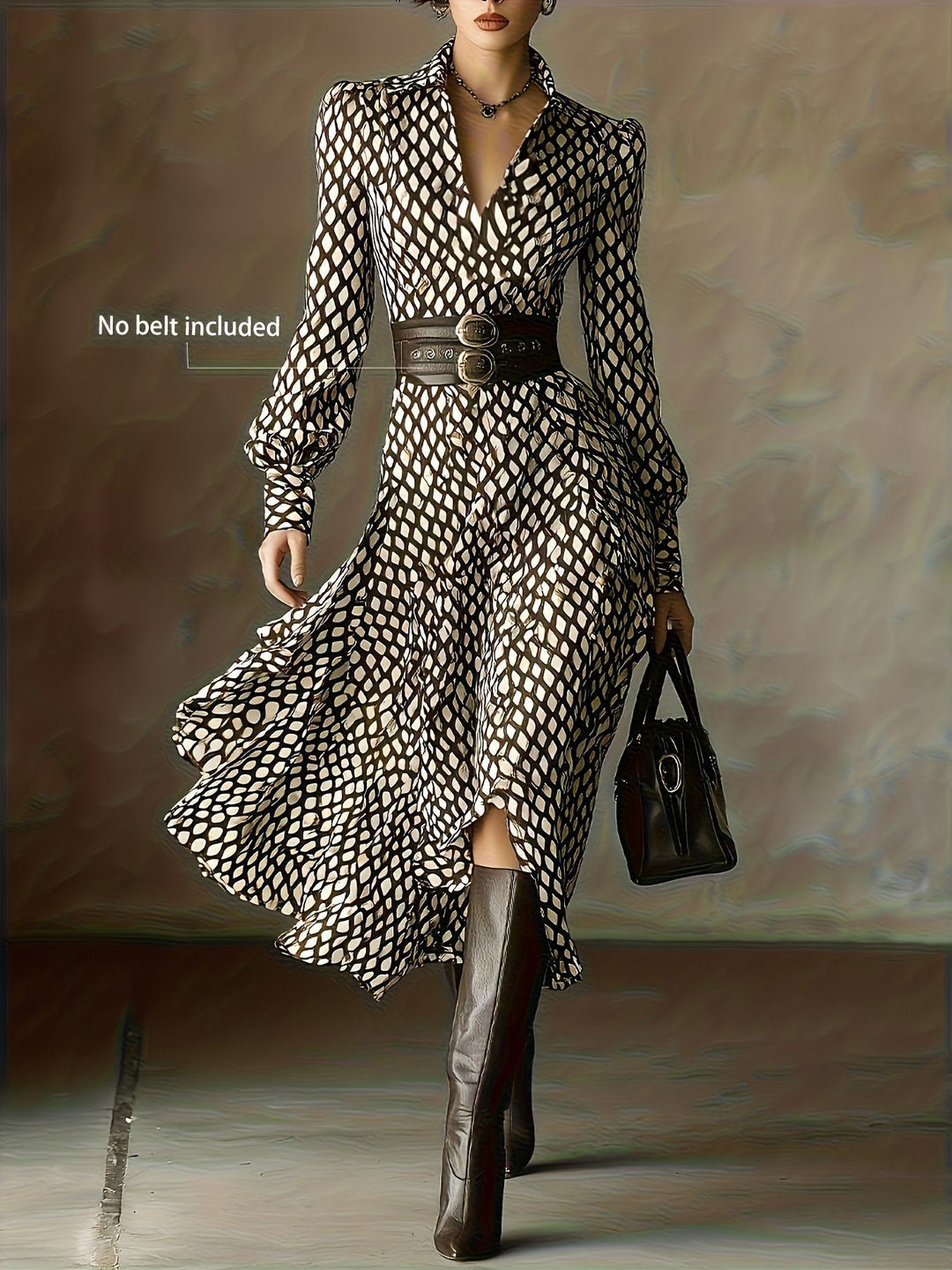 Diamond Print Swing Dress in Black &amp; White — VerolynBoutique