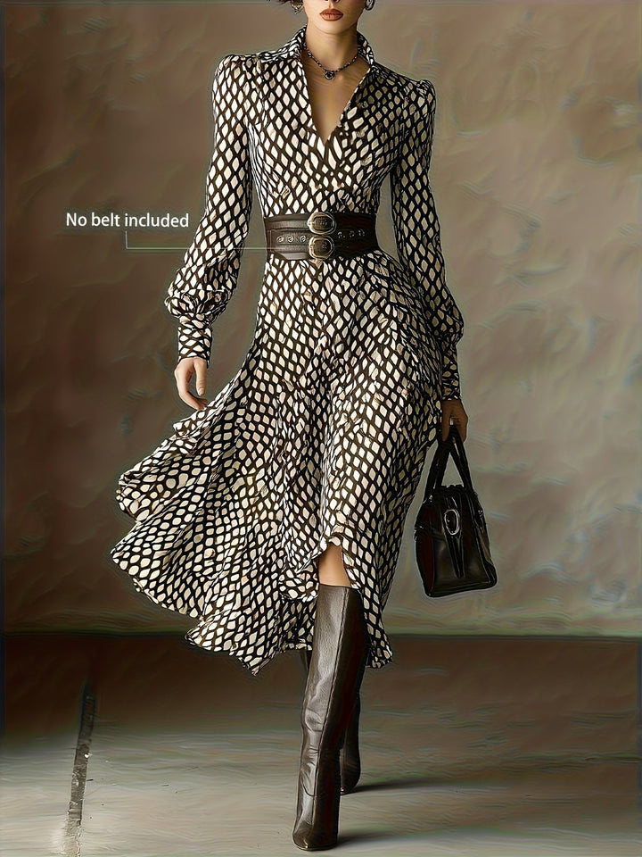 Diamond Print Swing Dress in Black &amp; White — VerolynBoutique