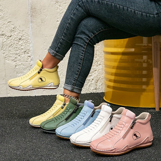 Water-Resistant Side-Zip Comfort Shoes in White — VerolynBoutique