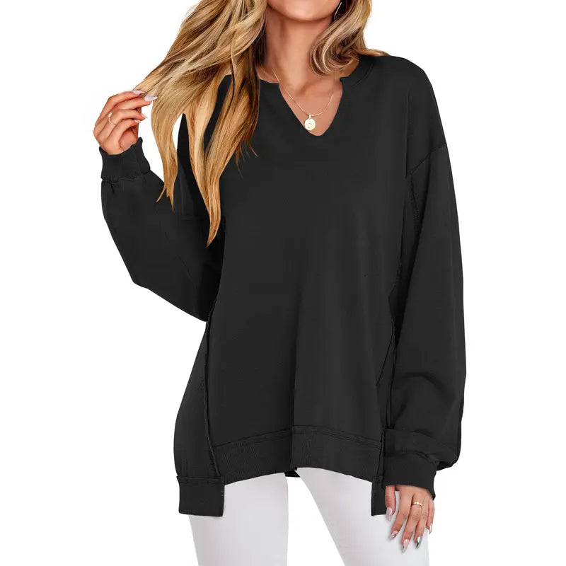 Verolyn - Oversized V-Neck Sweatshirt