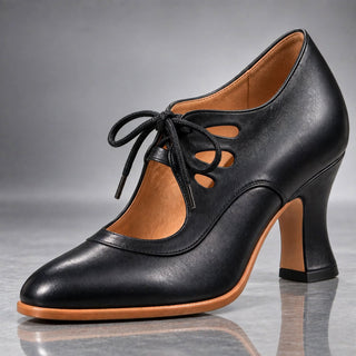 Verolyn vintage lace-up heels in black