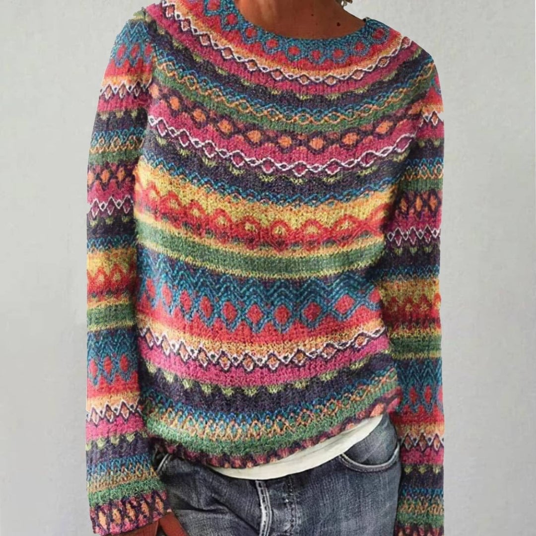 Verolyn bright fair isle rainbow jumper