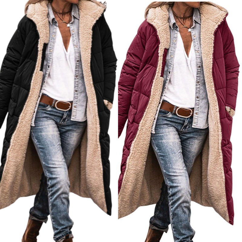 Verolyn reversible sherpa hooded coat – view 6