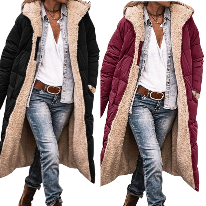 Verolyn reversible sherpa hooded coat – view 6
