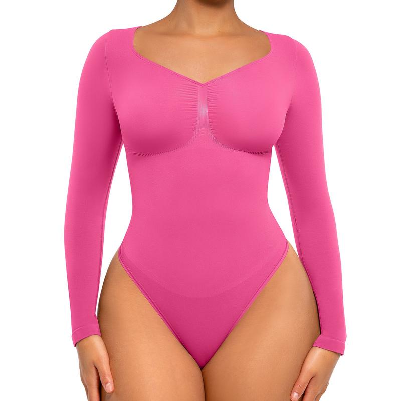 Verolyn - Seamless Long Sleeve Thong Bodysuit