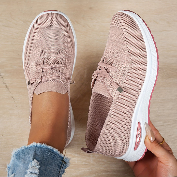 Stretch Knit Comfort Sneakers in Black — VerolynBoutique
