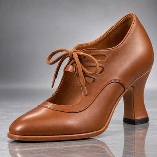 Verolyn vintage lace-up heels in cognac