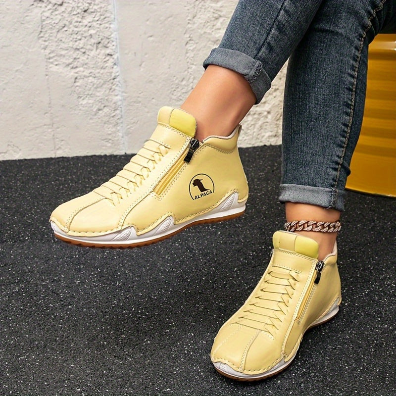 Water-Resistant Side-Zip Comfort Shoes in White — VerolynBoutique