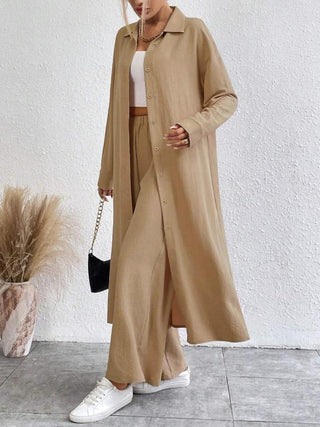 Wide Leg Lounge Set in Khaki — VerolynBoutique