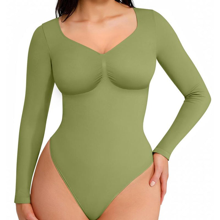 Verolyn - Seamless Long Sleeve Thong Bodysuit